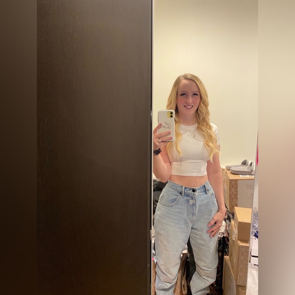 Alexander Wang Women's Black and White Denim And Nylon Jean - Used - Size 27 - Picture 5 of 6